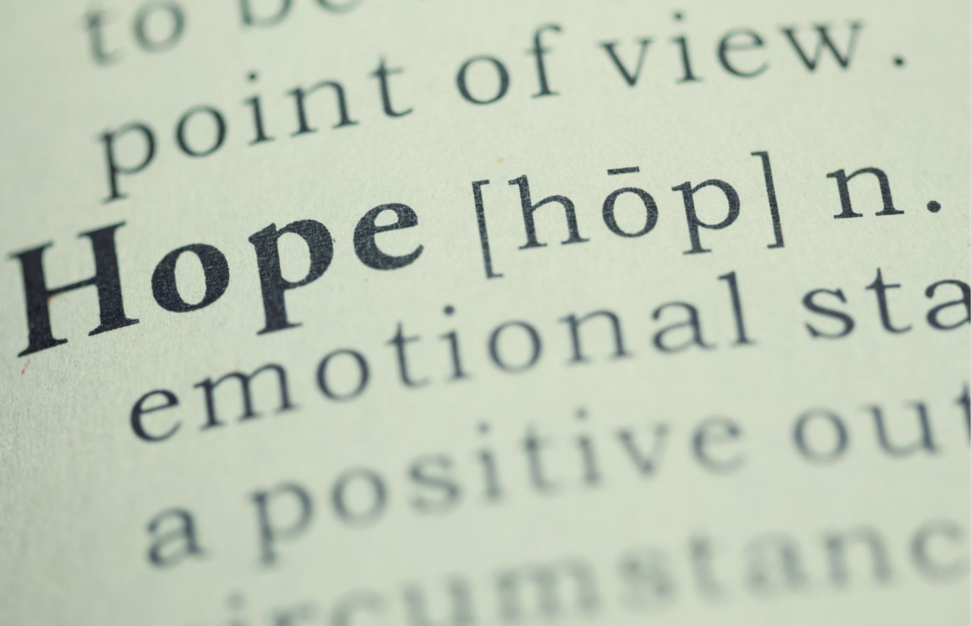 Dictionary entry for the word 'hope'
